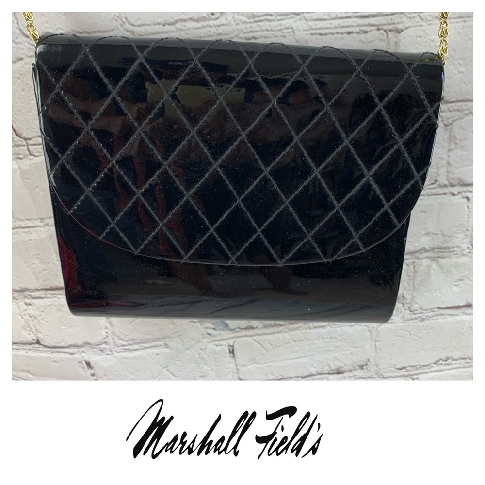 VNTG Quilted Marshall Fields Patent Leather Purse